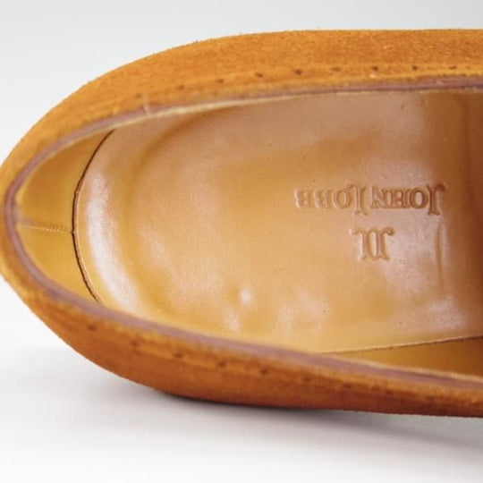 極上★ジョンロブ 8E【★SAUNTON/7000ラスト】セミブローグ/スエード/茶/メンズ/JOHN LOBB★e766