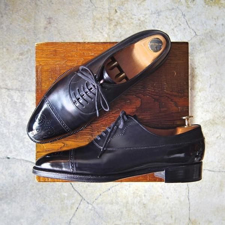 極美品★ジョンロブ 6E【定価20万円以上★プレステージライン/LAZENBY/7000ラスト】セミブローグ/カーフ/黒/メンズ/JOHN LOBB★e767