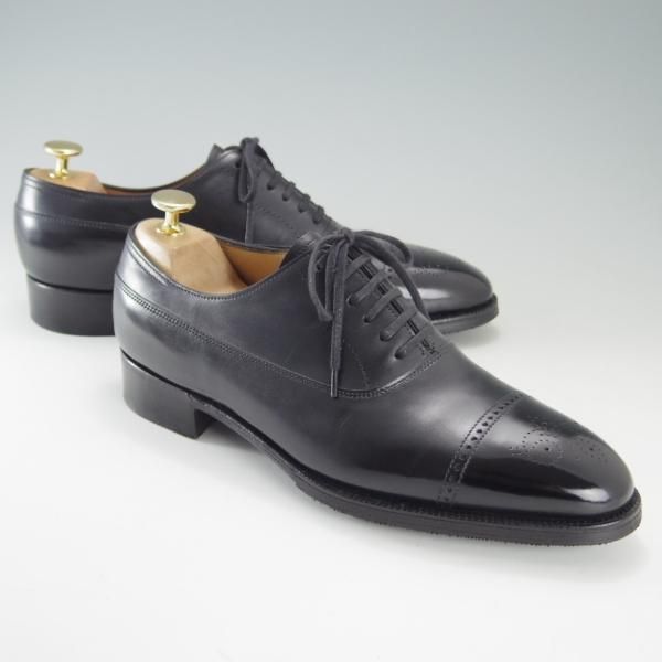 極美品★ジョンロブ 6E【定価20万円以上★プレステージライン/LAZENBY/7000ラスト】セミブローグ/カーフ/黒/メンズ/JOHN LOBB★e767