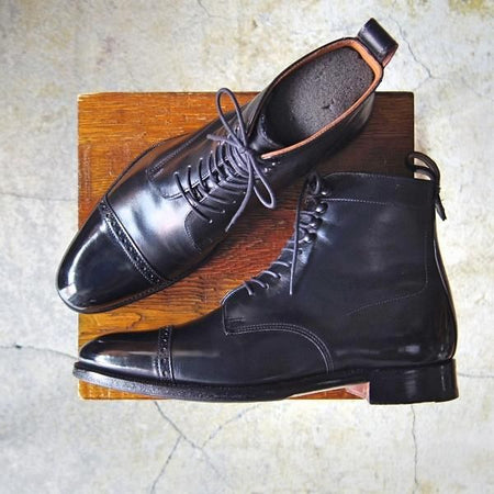 極美品★(英)グレンソン 6F【最上級★G-ZEROライン/レースアップブーツ】ブーツ/カーフ/黒/メンズ/GRENSON★e768