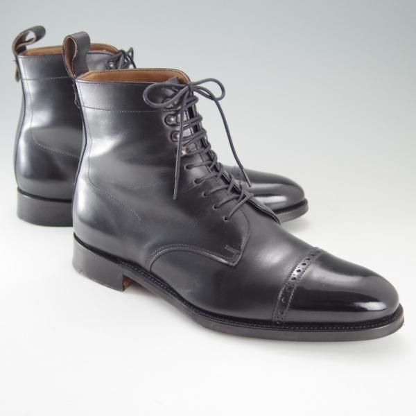 極美品★(英)グレンソン 6F【最上級★G-ZEROライン/レースアップブーツ】ブーツ/カーフ/黒/メンズ/GRENSON★e768