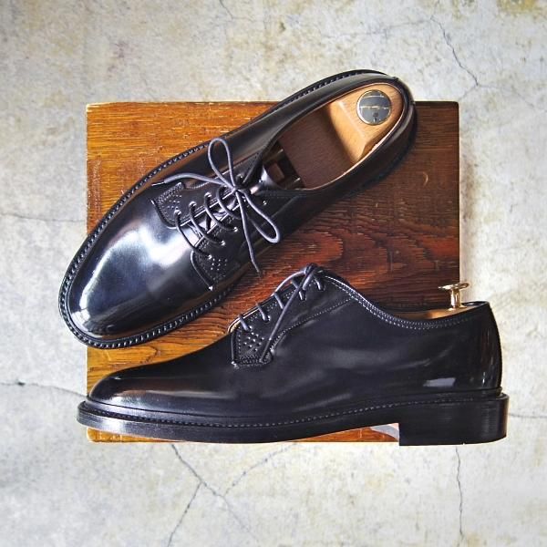 美品★リーガル SIZE 24.5【貴重★水染めコードバン仕様/インペリアルグレード】W514/プレーントゥ/黒/Shell Cordvan/REGAL★e770