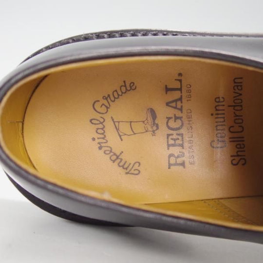 美品★リーガル SIZE 24.5【貴重★水染めコードバン仕様/インペリアルグレード】W514/プレーントゥ/黒/Shell Cordvan/REGAL★e770