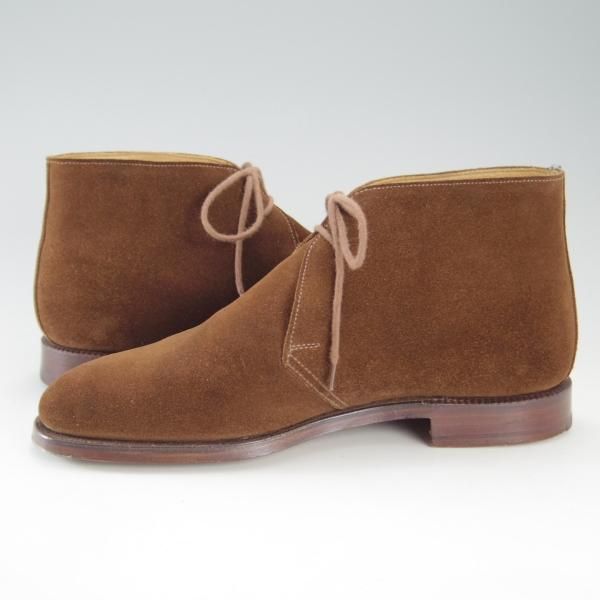 美品★クロケット&ジョーンズ 6E【定価￥73,700-★チャートシー/CHERTSEY】チャッカブーツ/224ラスト/スエード/茶/Crockett&Jones★e773