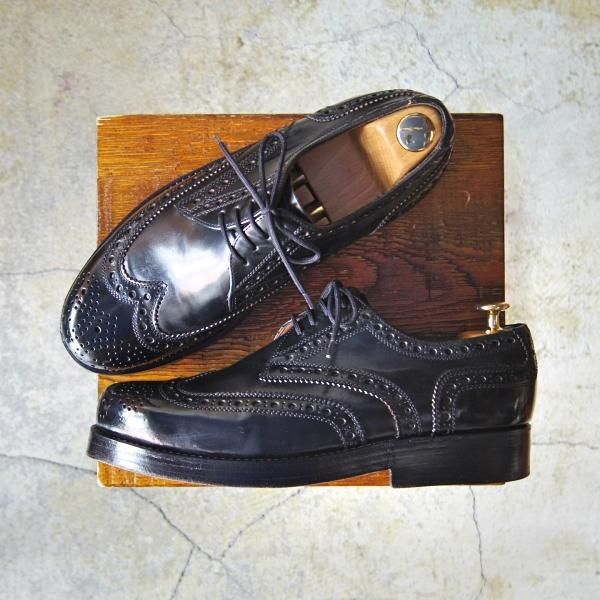 極美品★(独)ハインリッヒ・ディンケラッカー SIZE 7【定価￥159,500-★コードバン仕様/Rio/リオ】黒/Heinrich Dinkelacker★e790