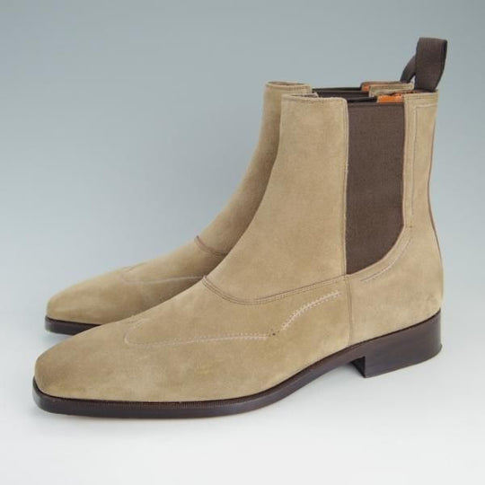 極美品★(伊)サントーニ SIZE 5【★サイドゴアブーツ/Estnation別注】スエード/薄茶/メンズ/エストネーション/Santoni★e791