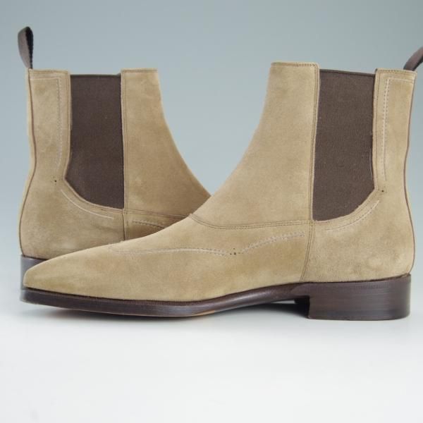 極美品★(伊)サントーニ SIZE 5【★サイドゴアブーツ/Estnation別注】スエード/薄茶/メンズ/エストネーション/Santoni★e791