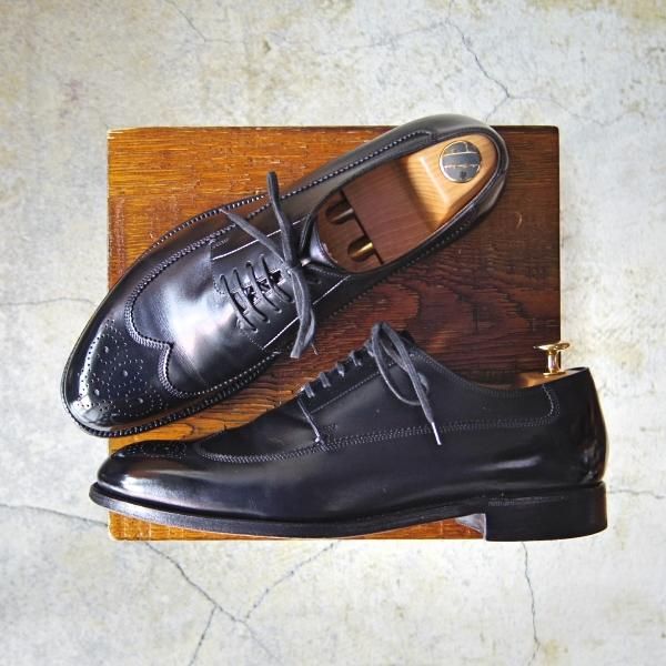 美品★(伊)F.LLIジャコメッティ SIZE 41.5【定価￥97,900-★ハンドソーンウェルテッド製法/九分仕立て】FG126/カーフ/Giacometti★e792