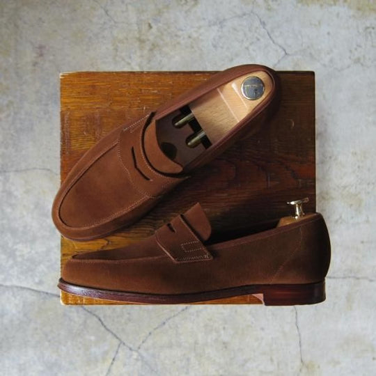 極美品★クロケット&ジョーンズ 6E【定価￥74,800-★RICHMOND/リッチモンド】314ラスト/コインローファー/スエード/Crockett&Jones★e795