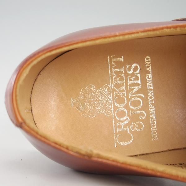 極美品★クロケット&ジョーンズ 6E【定価￥86,900-★セミブローグ/MALTON】360ラスト/カーフ/chestnut burnished/Crockett&Jones★e796
