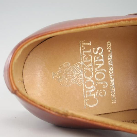 極美品★クロケット&ジョーンズ 6E【定価￥86,900-★セミブローグ/MALTON】360ラスト/カーフ/chestnut burnished/Crockett&Jones★e796
