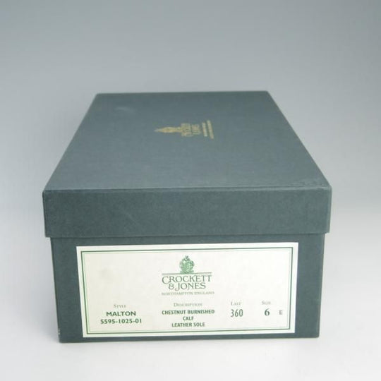 極美品★クロケット&ジョーンズ 6E【定価￥86,900-★セミブローグ/MALTON】360ラスト/カーフ/chestnut burnished/Crockett&Jones★e796
