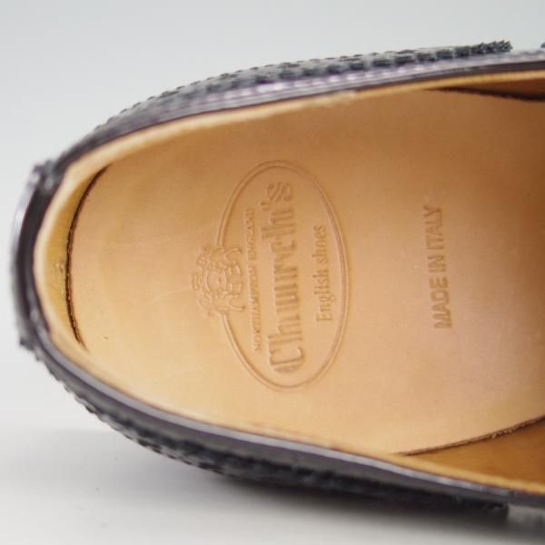 極美品★チャーチ(レディース) SIZE 38【★バーウッド/BURWOOD 3W】パテントレザー/エナメル/フルブローグ/黒/Church's★e799
