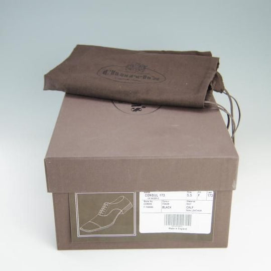 美品★チャーチ 55F/UK5.5【定価￥130,900-★コンサル/CONSUL】173ラスト/5都市ロゴ/ストレートチップ/黒/メンズ/Church's★e803