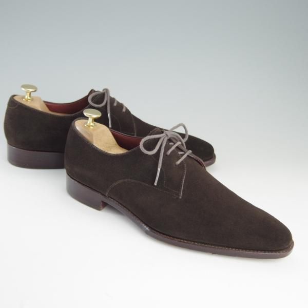 極上★Perfetto/ペルフェット SIZE 7.5【伊勢丹取扱い★グッドイヤーウェルテッド製法/プレーントゥ】PF2003BA/Vフロント/スエード★e804