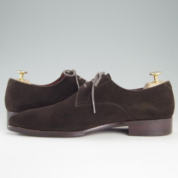 極上★Perfetto/ペルフェット SIZE 7.5【伊勢丹取扱い★グッドイヤーウェルテッド製法/プレーントゥ】PF2003BA/Vフロント/スエード★e804