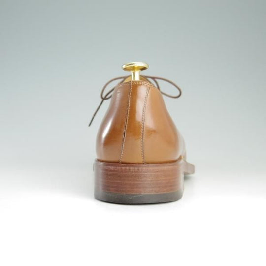 美品★(伊)サントーニ SIZE 6.5【貴重★ステッチダウン×ブラックラピド製法/Uチップ】4006/カーフ/茶/メンズ/Santoni★e805