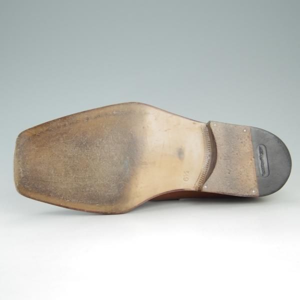 美品★(伊)サントーニ SIZE 6.5【貴重★ステッチダウン×ブラックラピド製法/Uチップ】4006/カーフ/茶/メンズ/Santoni★e805