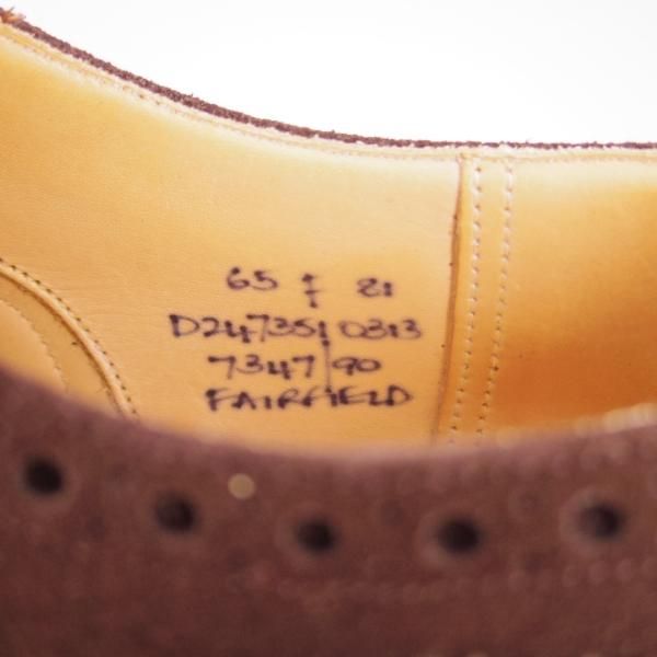 極上★チャーチ 65F/6.5【定価￥86,900-★FAIRFIELD/81ラスト】フェアフィールド/フルブローグ/スエード/濃茶/メンズ/Church's★e808