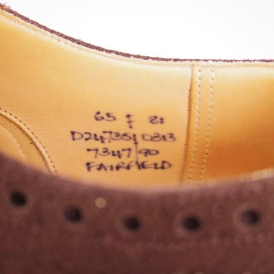 極上★チャーチ 65F/6.5【定価￥86,900-★FAIRFIELD/81ラスト】フェアフィールド/フルブローグ/スエード/濃茶/メンズ/Church's★e808