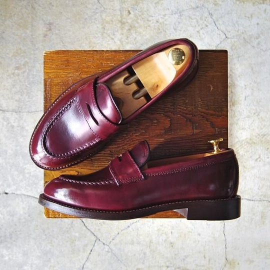 極美品★(浅草)WHEEL ROBE/ウィールローブ 6.5D【定価￥44,000-★クロムエクセルレザー/ホーウィン】15079/コインローファー/赤茶★e812