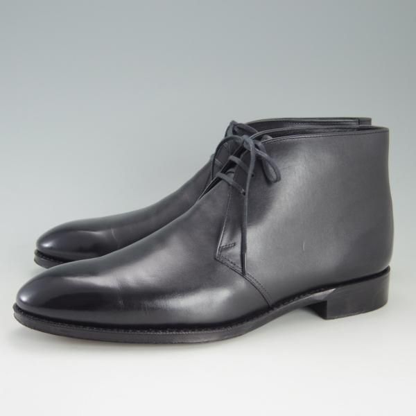 美品★ユニオンロイヤル SIZE 6.5【上級★ハンドソーンウェルテッド製法/九分仕立て】UR030/チャッカブーツ/カーフ/黒/UNION ROYAL★e813