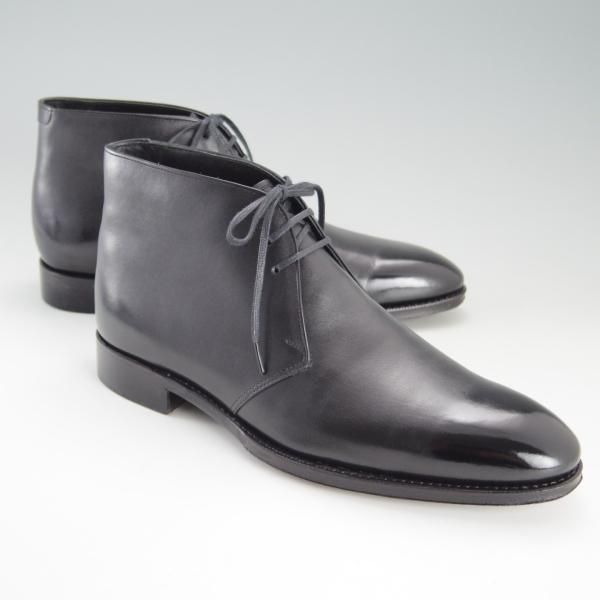 美品★ユニオンロイヤル SIZE 6.5【上級★ハンドソーンウェルテッド製法/九分仕立て】UR030/チャッカブーツ/カーフ/黒/UNION ROYAL★e813