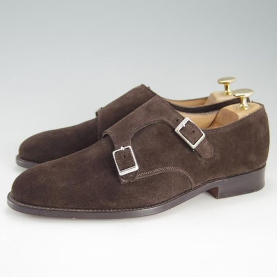 美品★(英)アルフレッド・サージェント UK6.5【貴重★(仏)BOWEN別注/ダブルモンク】スエード/濃茶/メンズ/Alfred Sargent★e814