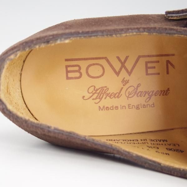 美品★(英)アルフレッド・サージェント UK6.5【貴重★(仏)BOWEN別注/ダブルモンク】スエード/濃茶/メンズ/Alfred Sargent★e814