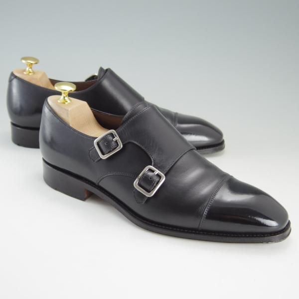 美品★(スペイン製)カルミナ SIZE 6.5【モデル定価￥72,600-★ダブルモンク/10003】SIMPSOMラスト/カーフ/NEGRO/黒/メンズ/CARMINA★e815