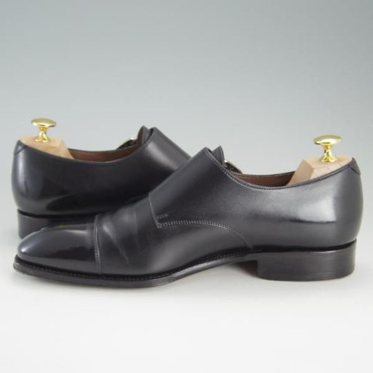 美品★(スペイン製)カルミナ SIZE 6.5【モデル定価￥72,600-★ダブルモンク/10003】SIMPSOMラスト/カーフ/NEGRO/黒/メンズ/CARMINA★e815