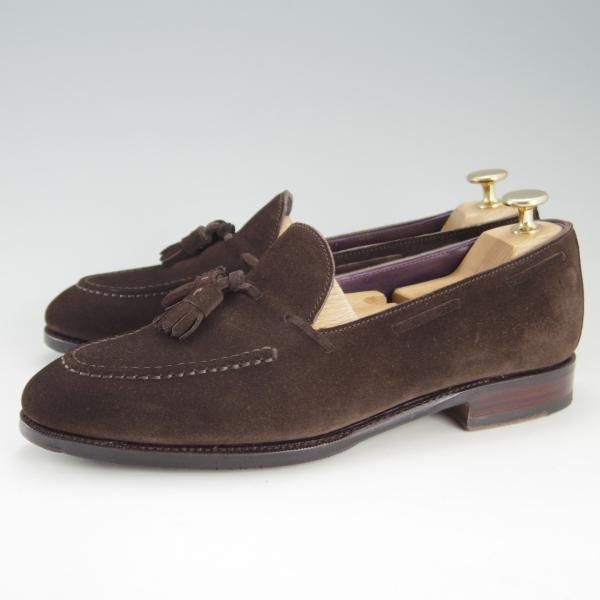 美品★(スペイン製)カルミナ SIZE 6【定価￥72,600-★タッセルローファー/80215】UETAMラスト/ANTE/スエード/MARRON/濃茶/CARMINA★e816