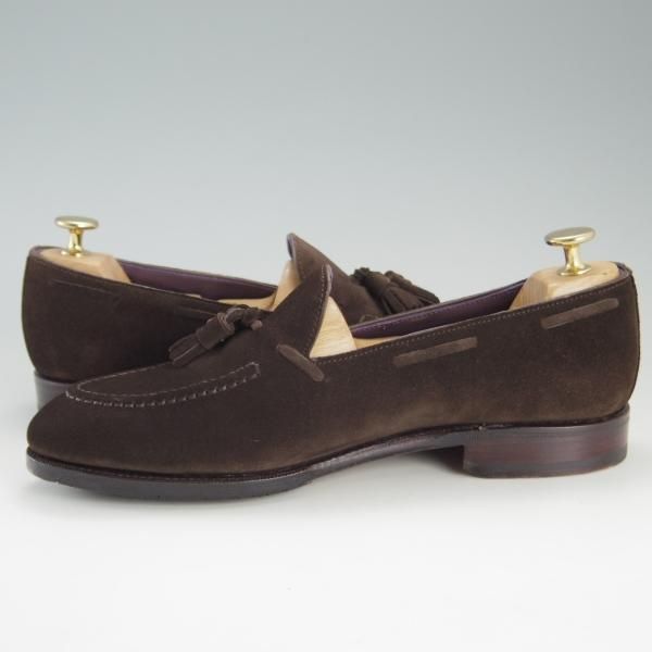 美品★(スペイン製)カルミナ SIZE 6【定価￥72,600-★タッセルローファー/80215】UETAMラスト/ANTE/スエード/MARRON/濃茶/CARMINA★e816