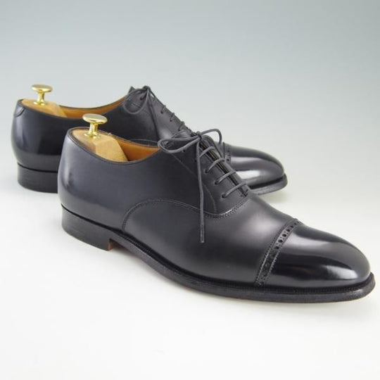 美品★クロケット&ジョーンズ UK7.5/US8E【★(米)ラルフローレン別注/POLO Ralph Lauren】パンチドキャップトゥ/カーフ/Crockett&Jones★e817