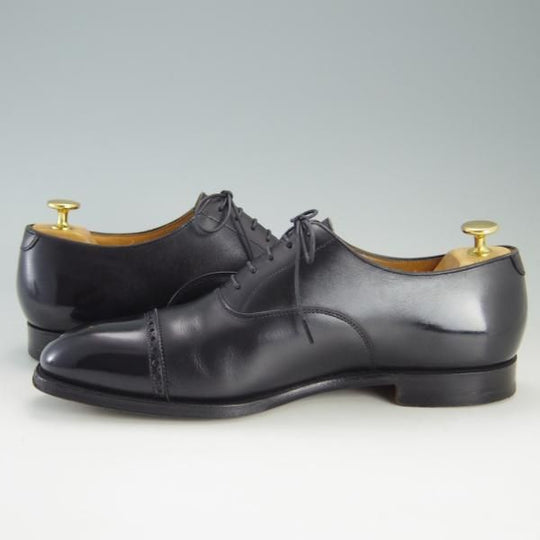 美品★クロケット&ジョーンズ UK7.5/US8E【★(米)ラルフローレン別注/POLO Ralph Lauren】パンチドキャップトゥ/カーフ/Crockett&Jones★e817