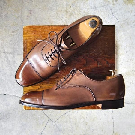 美品★(英)チーニー 7.5F【定価￥75,900-★ストレートチップ/ALFRED】125ラスト/カーフ/茶/メンズ/CHEANEY★e819