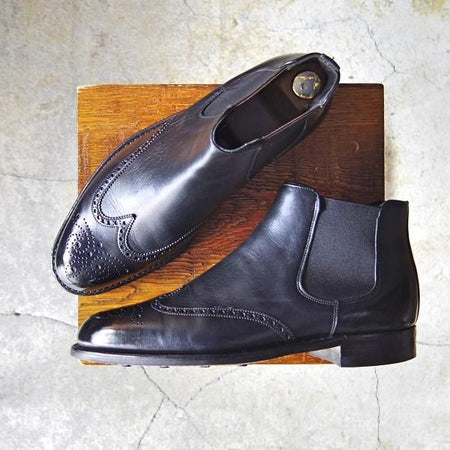 極上★(英)チーニー 7.5F【ダイナイトソール仕様★サイドゴアブーツ/HEATON R】175ラスト/カーフ/黒/メンズ/CHEANEY★e820