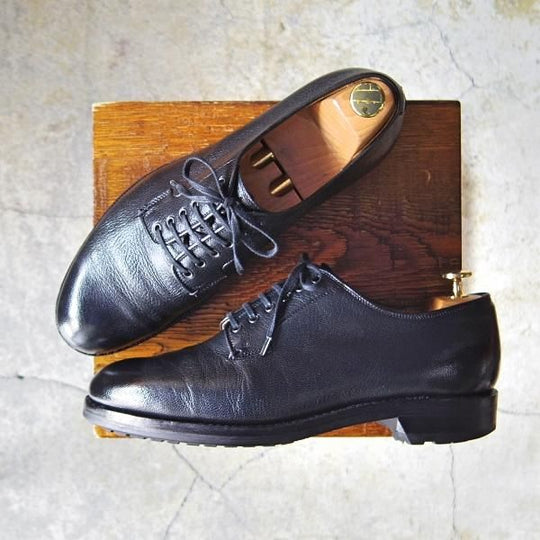 極上★(伊)F.LLIジャコメッティ SIZE 41【★ハンドソーンウェルテッド製法/九分仕立て】FG217/山羊革/ゴートレザー/黒/Giacometti★e824