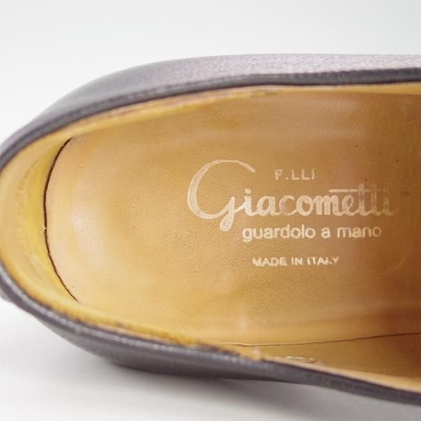 極上★(伊)F.LLIジャコメッティ SIZE 41【★ハンドソーンウェルテッド製法/九分仕立て】FG217/山羊革/ゴートレザー/黒/Giacometti★e824