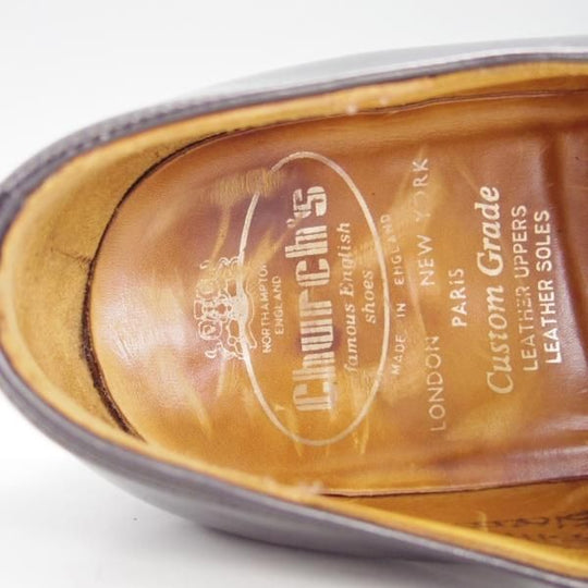 極上★チャーチ 50F/UK5【旧チャーチ★ブックバインダーカーフ/3都市ロゴ】69Rラスト/Everdon/サイドエラスティック/黒/Church's★e830