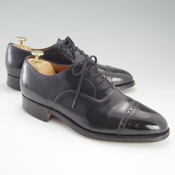 極上★チャーチ 65F/UK6.5【旧チャーチ★ブックバインダーカーフ/3都市ロゴ】84ラスト/Barcroft/パンチドキャップトゥ/黒/Church's★e832