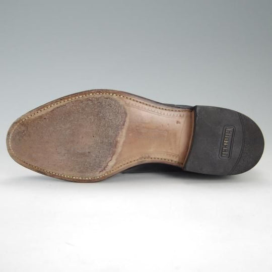 極上★チャーチ 65F/UK6.5【旧チャーチ★ブックバインダーカーフ/3都市ロゴ】84ラスト/Barcroft/パンチドキャップトゥ/黒/Church's★e832