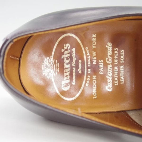 極上★チャーチ 65F/UK6.5【旧チャーチ★ブックバインダーカーフ/3都市ロゴ】84ラスト/Barcroft/パンチドキャップトゥ/黒/Church's★e832