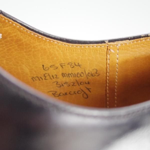 極上★チャーチ 65F/UK6.5【旧チャーチ★ブックバインダーカーフ/3都市ロゴ】84ラスト/Barcroft/パンチドキャップトゥ/黒/Church's★e832