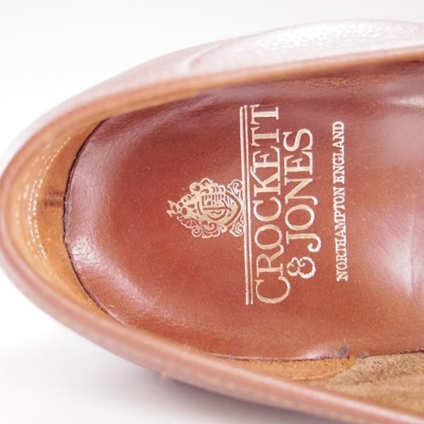 美品★クロケット&ジョーンズ 8E【★コインローファー/SELSEY】366ラスト/グレインレザー/茶/メンズ/Crockett&Jones★e833