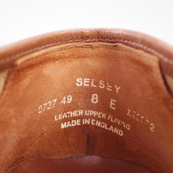 美品★クロケット&ジョーンズ 8E【★コインローファー/SELSEY】366ラスト/グレインレザー/茶/メンズ/Crockett&Jones★e833