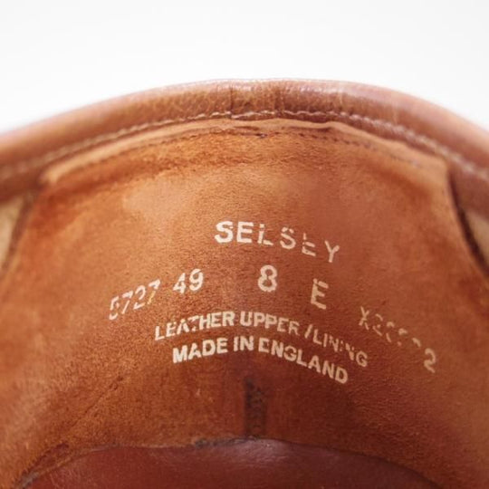 美品★クロケット&ジョーンズ 8E【★コインローファー/SELSEY】366ラスト/グレインレザー/茶/メンズ/Crockett&Jones★e833