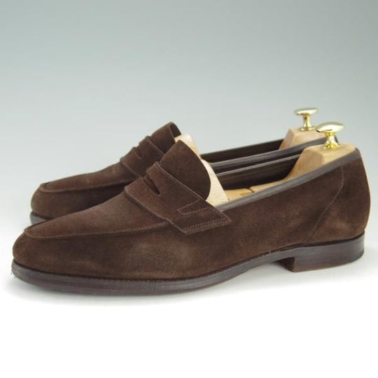 極上★クロケット&ジョーンズ 8.5E【★(英)ポールスミス別注/Paul Smith】コインローファー/スエード/濃茶/メンズ/Crockett&Jones★e834