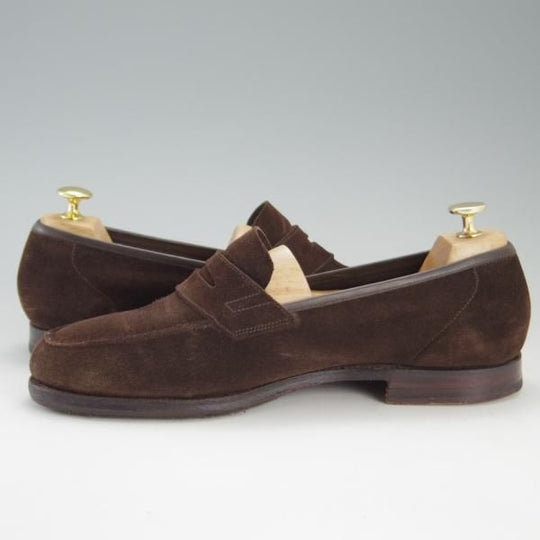 極上★クロケット&ジョーンズ 8.5E【★(英)ポールスミス別注/Paul Smith】コインローファー/スエード/濃茶/メンズ/Crockett&Jones★e834