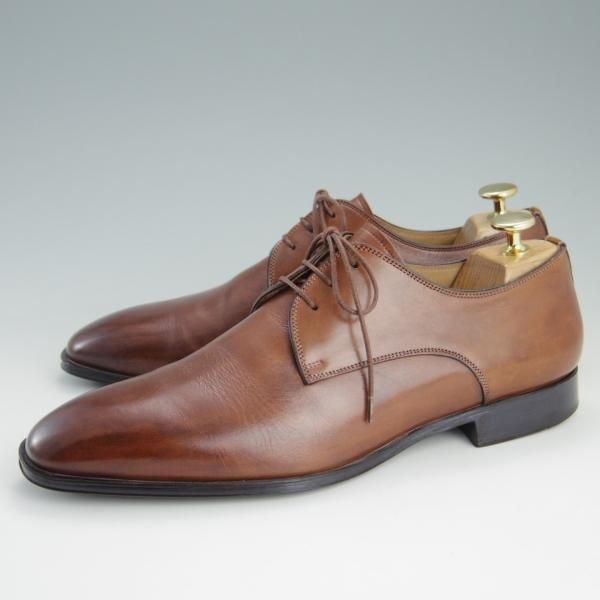 美品★(伊)サントーニ SIZE 5.5(UK6.5程度)【★プレーントゥ/8173】カーフ/茶/メンズ/Santoni★e839